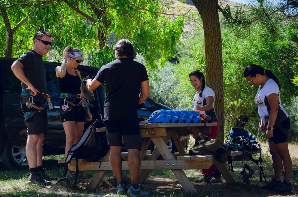 From Granada: Climb Zafarraya's 'Via Ferrata John Hogbin' - The John Hogbin Route: Zip Lines, Pendulum Swing, and Bridge Crossings