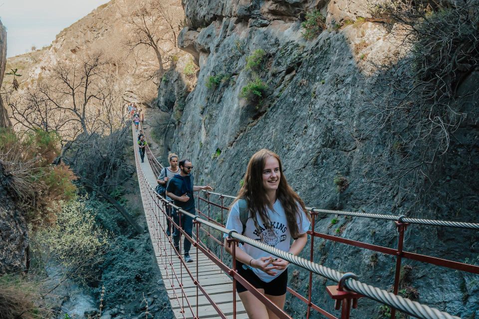 Granada: Los Cahorros Guided Afternoon Hiking Tour - Hanging bridges and rocky terrain on the way back
